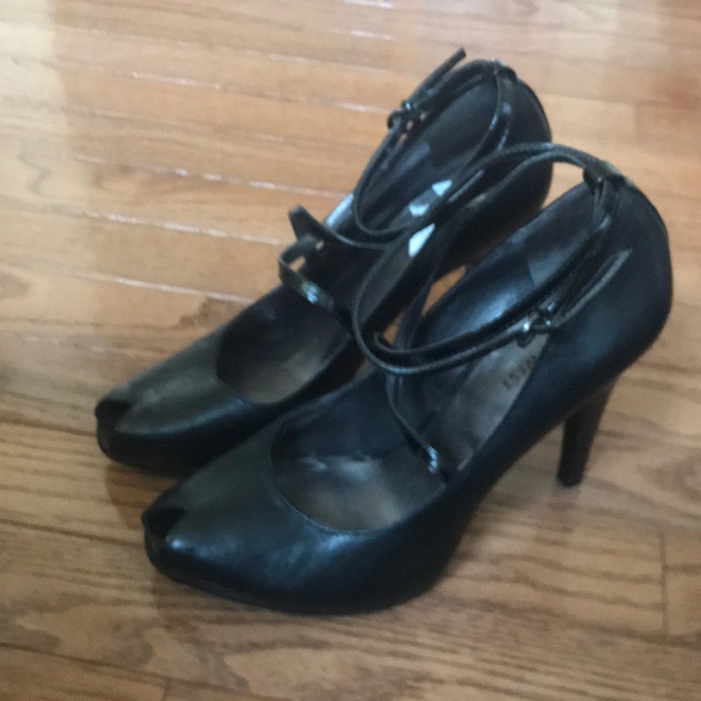 Strappy Black Nine West Heels Size 8.5